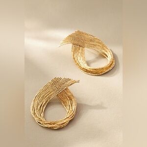NWT Frayed Metal Ribbon Earrings